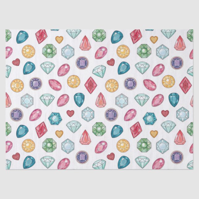 Colourful Gemstone Pattern (3) Tissue Paper (Front)