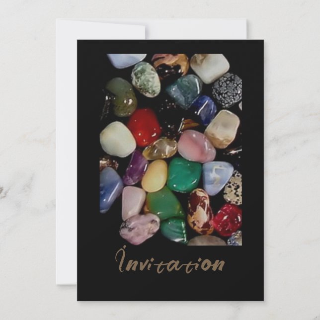 Colourful Gemstones  Invitation (Front)