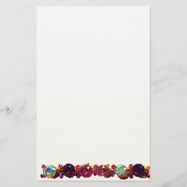 Colourful Gemstones, rubies, diamonds, sapphires Stationery (Front)