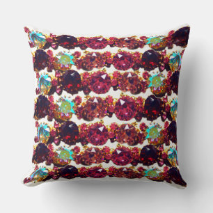 Colourful Gemstones, rubies, diamonds, sapphires T Cushion