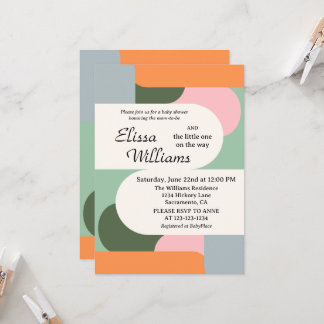 Colourful Gender Neutral Abstract Baby Shower Invitation