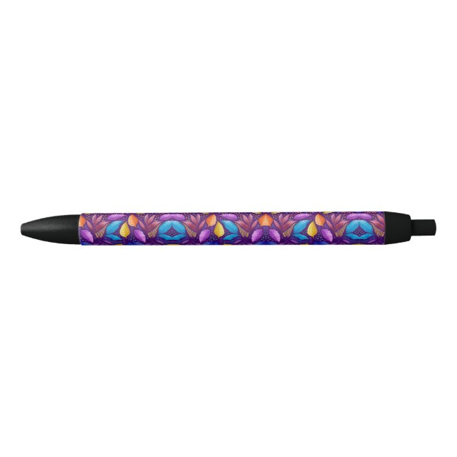 Colourful genetic pattern black ink pen (Front)