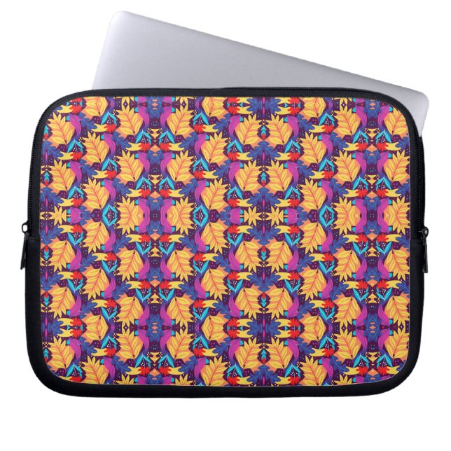 Colourful genetic pattern laptop sleeve (Front)