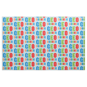 Colourful Geocacher Arrows Fabric