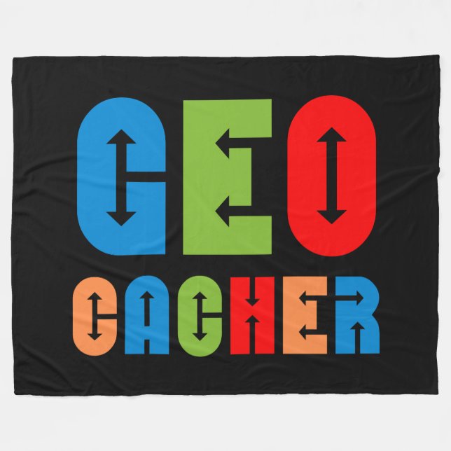 Colourful Geocacher Arrows Fleece Blanket (Front (Horizontal))