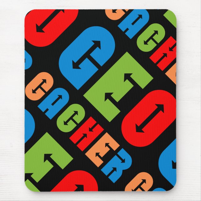 Colourful Geocacher Arrows Mouse Pad (Front)