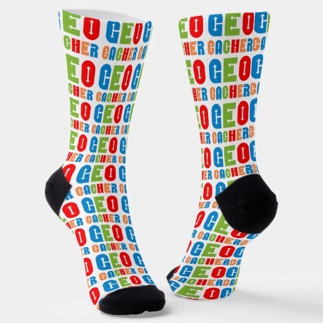 Colourful Geocacher Arrows Socks (Angled)