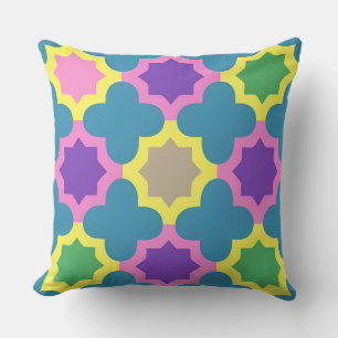 Colourful Geometric Abstract Art Cushion