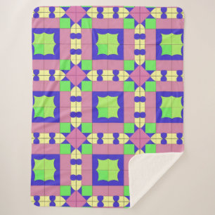 Colourful Geometric Abstract Art Sherpa Blanket