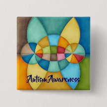 Colourful Geometric Abstract Autism Awareness