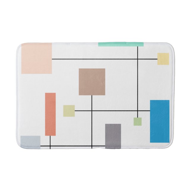 Colourful Geometric Abstract Bath Mat (Front)