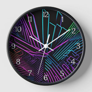 Colourful Geometric Abstract Clock