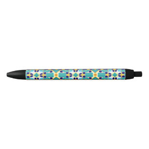 Colourful Geometric Abstract Design Black Ink Pen
