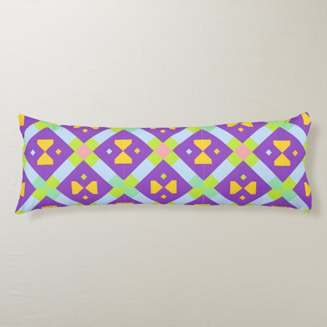 Colourful Geometric Abstract Design Body Cushion (Front)