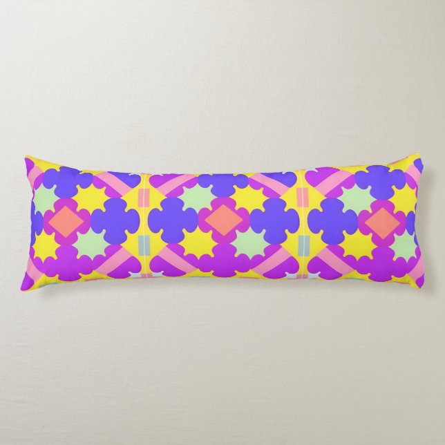 Colourful Geometric Abstract Design Body Cushion (Front)