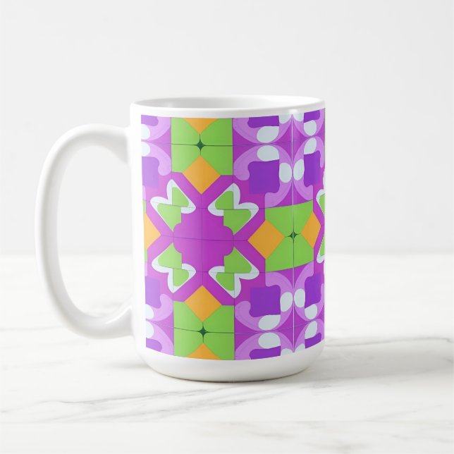 Colourful Geometric Abstract Design Coffee Mug (Left)