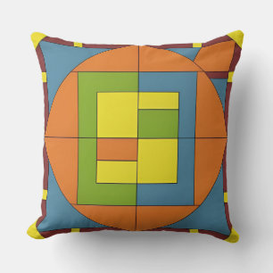 Colourful Geometric Abstract Design Cushion