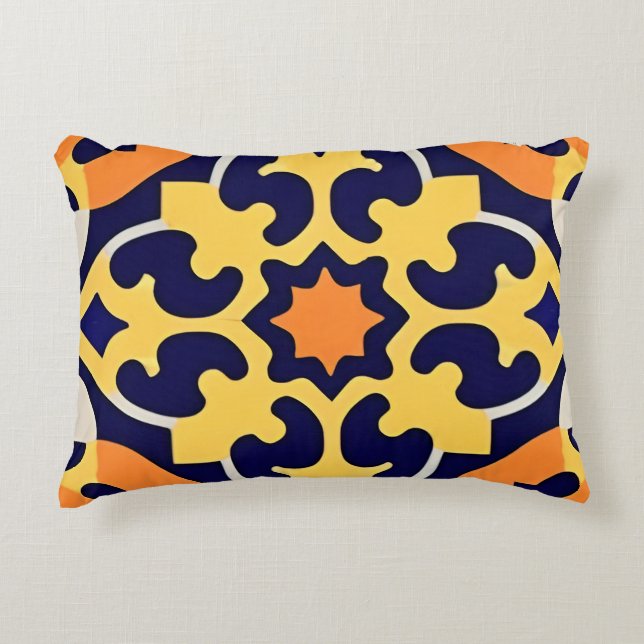Colourful Geometric Abstract Design Decorative Cushion (Front)