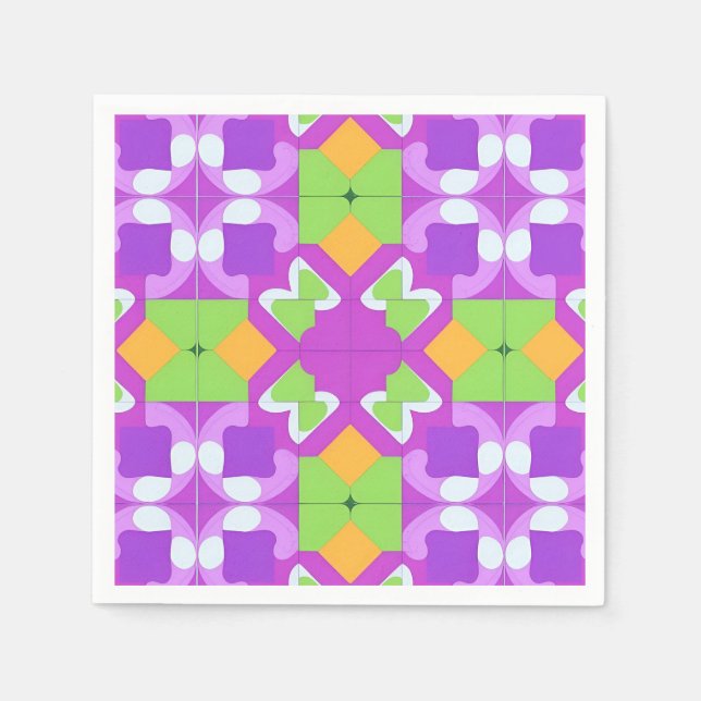 Colourful Geometric Abstract Design Napkin (Front)