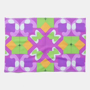 Colourful Geometric Abstract Design Tea Towel