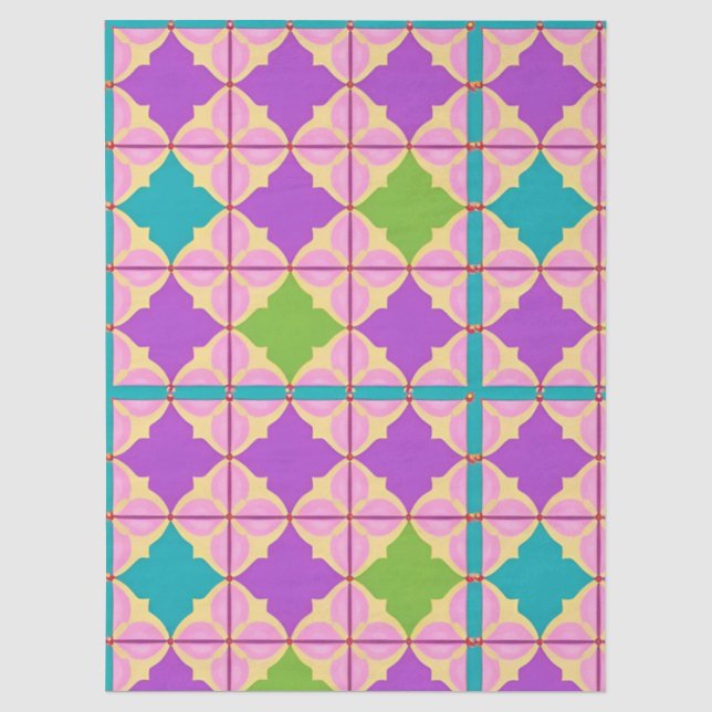Colourful Geometric Abstract Design Tissue Paper (Front)