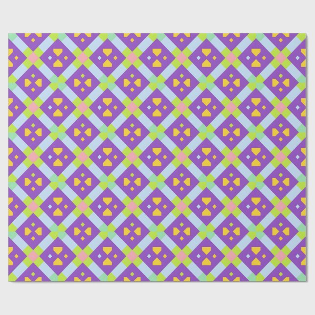 Colourful Geometric Abstract Design Wrapping Paper (Flat)