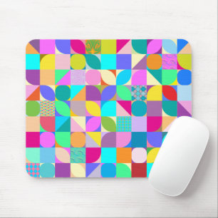 Colourful Geometric Abstract Fun Graphic Mouse Pad