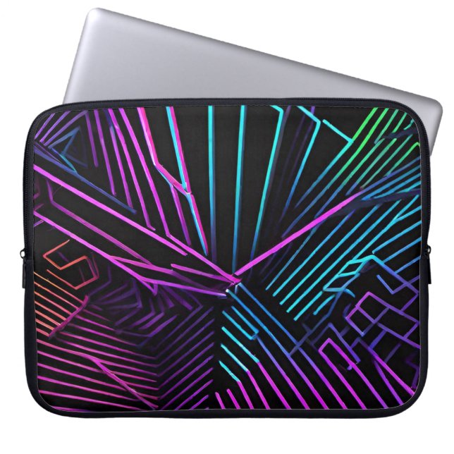Colourful Geometric Abstract Laptop Sleeve (Front)