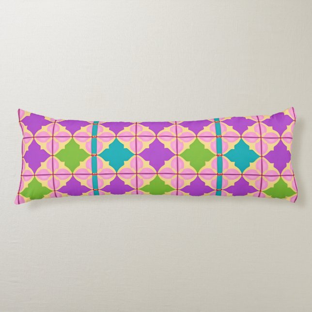 🌈 Colourful Geometric Abstract Modern Decor Body Cushion (Front)