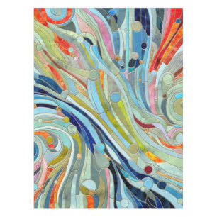 Colourful Geometric Abstract Mosaic Art Tablecloth
