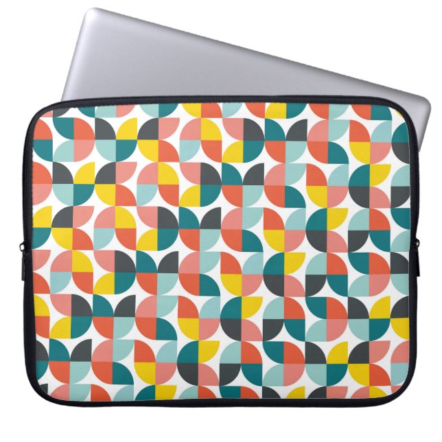 Colourful Geometric Abstract Pattern Laptop Sleeve (Front)