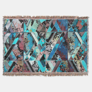 Colourful Geometric Abstract Pattern Throw Blanket