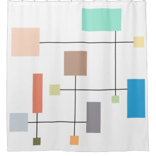 Colourful Geometric Abstract Shower Curtain