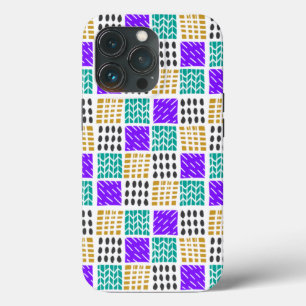 Colourful Geometric Abstract Squares Pattern iPhone 13 Pro Case