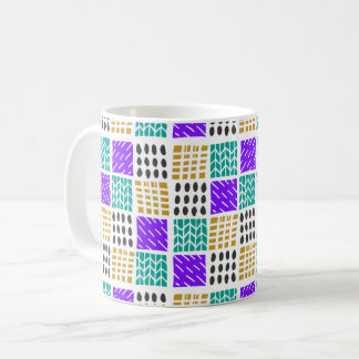 Colourful Geometric Abstract Squares Pattern Coffee Mug