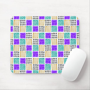 Colourful Geometric Abstract Squares Pattern Mouse Pad