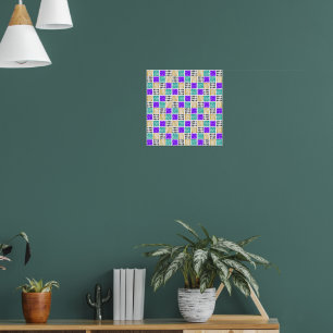 Colourful Geometric Abstract Squares Pattern Poster