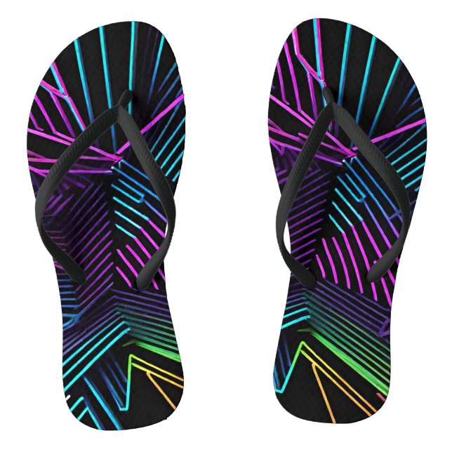 Colourful Geometric Abstract Thongs (Footbed)