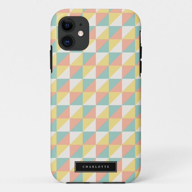 Colourful Geometric Abstract Triangle Modern Case-Mate iPhone Case (Back)