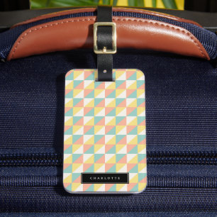 Colourful Geometric Abstract Triangle Modern Luggage Tag