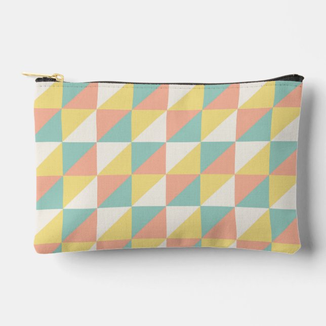 Colourful Geometric Abstract Triangle Pattern Accessory Pouch (Front)