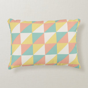 Colourful Geometric Abstract Triangle Pattern Decorative Cushion