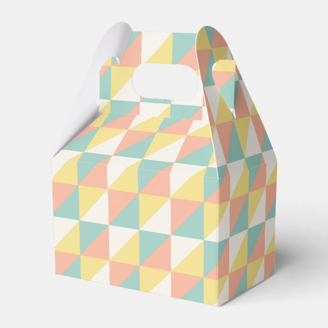 Colourful Geometric Abstract Triangle Pattern Favour Box (Front Side)