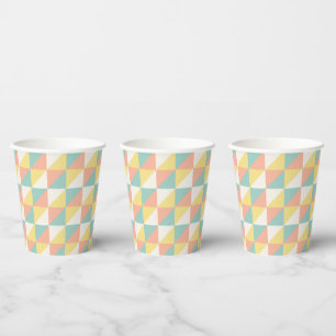 Colourful Geometric Abstract Triangle Pattern Paper Cups