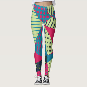 Colourful Geometric Abstract Vintage Design Leggings