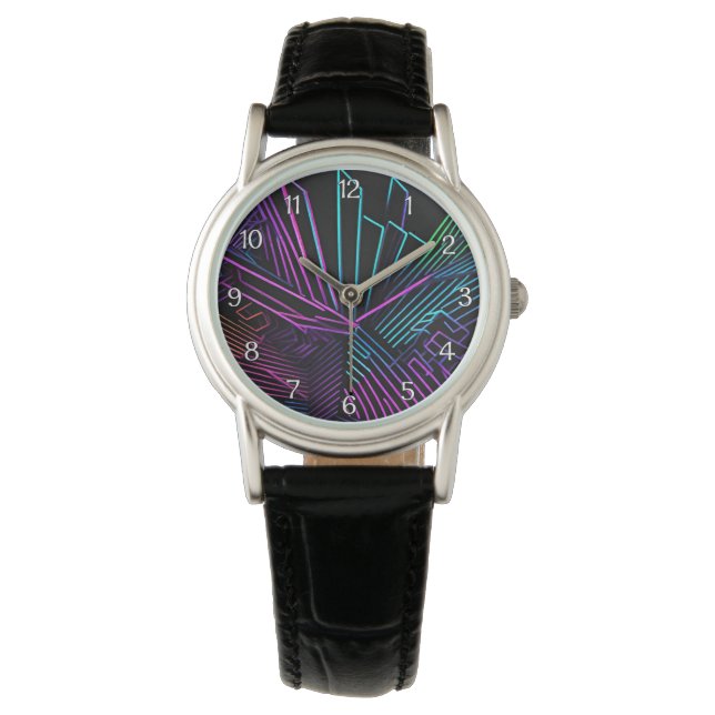 Colourful Geometric Abstract Watch (Front)