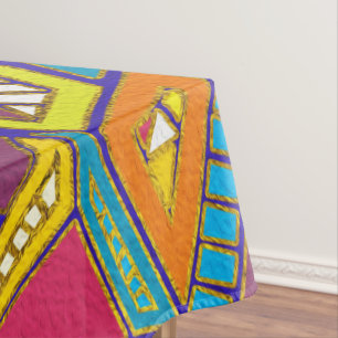 Colourful Geometric African Tribal Pattern Tablecloth