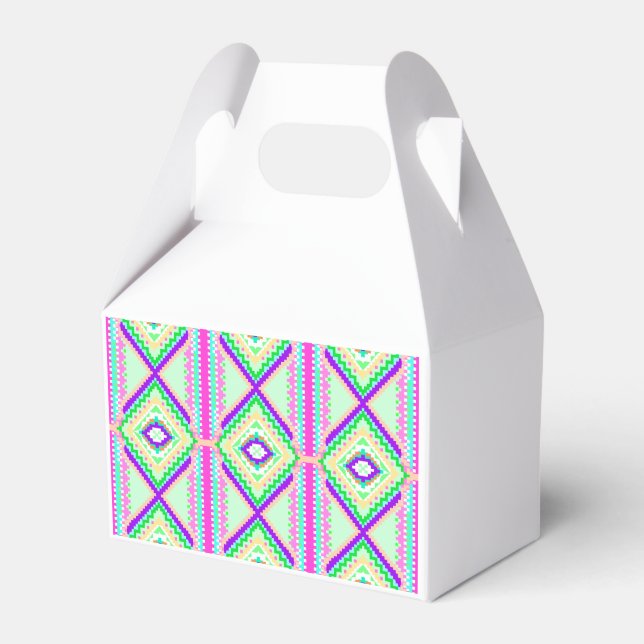 Colourful Geometric Boho Pattern Favour Box (Front Side)