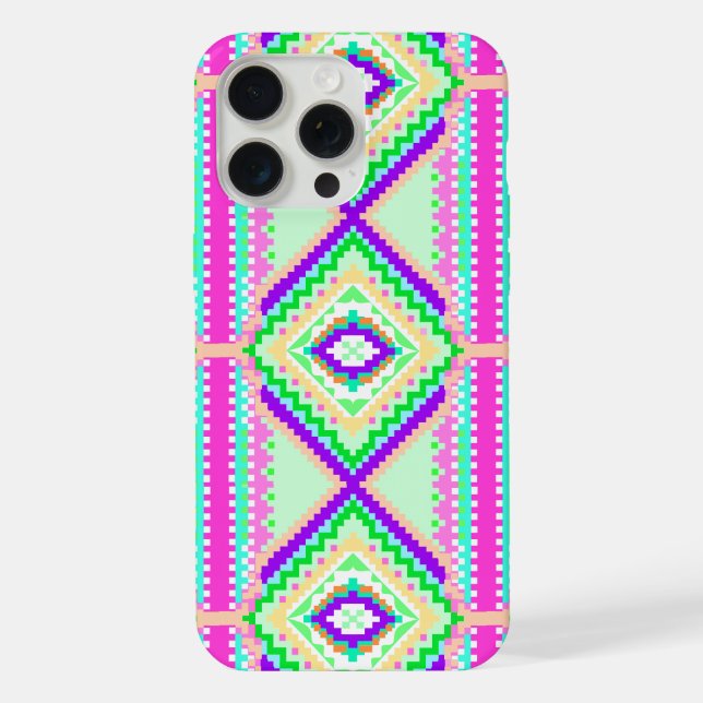 Colourful Geometric Boho Pattern iPhone Case (Back)