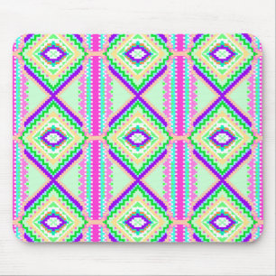 Colourful Geometric Boho Pattern Mouse Pad